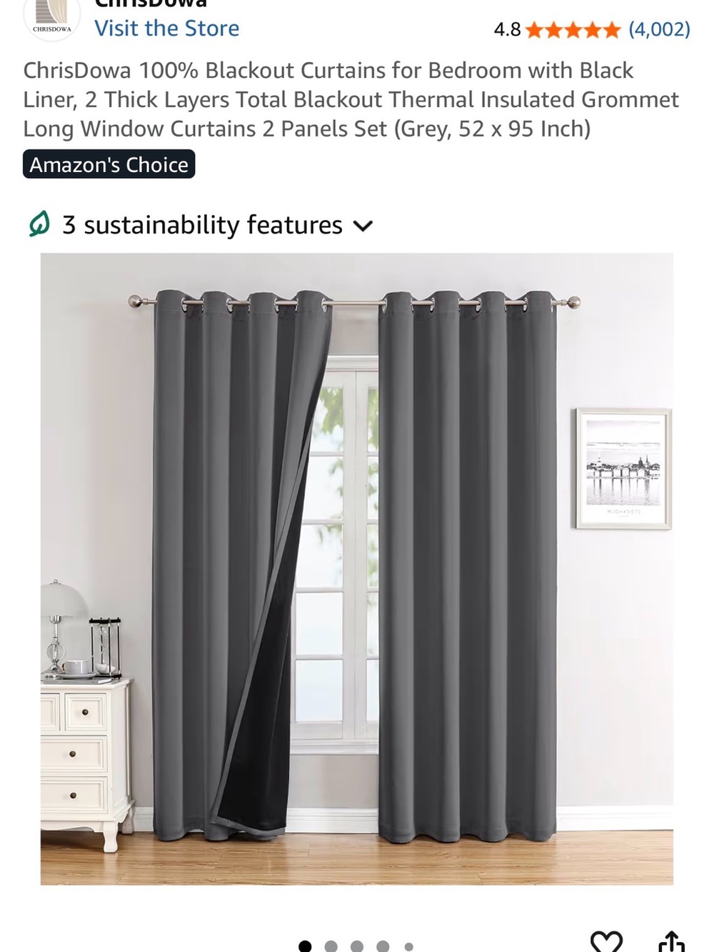 ChrisDowa 100% Blackout Curtains [2 panel pack]